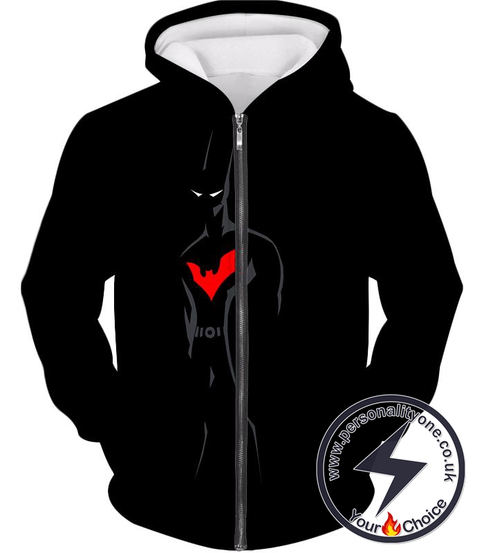 Super Cool Batman Beyond Promo Black Zip Up Hoodie